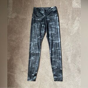 Nike Black, Grey, and Silver Camo Dri-Fit Training Leggings